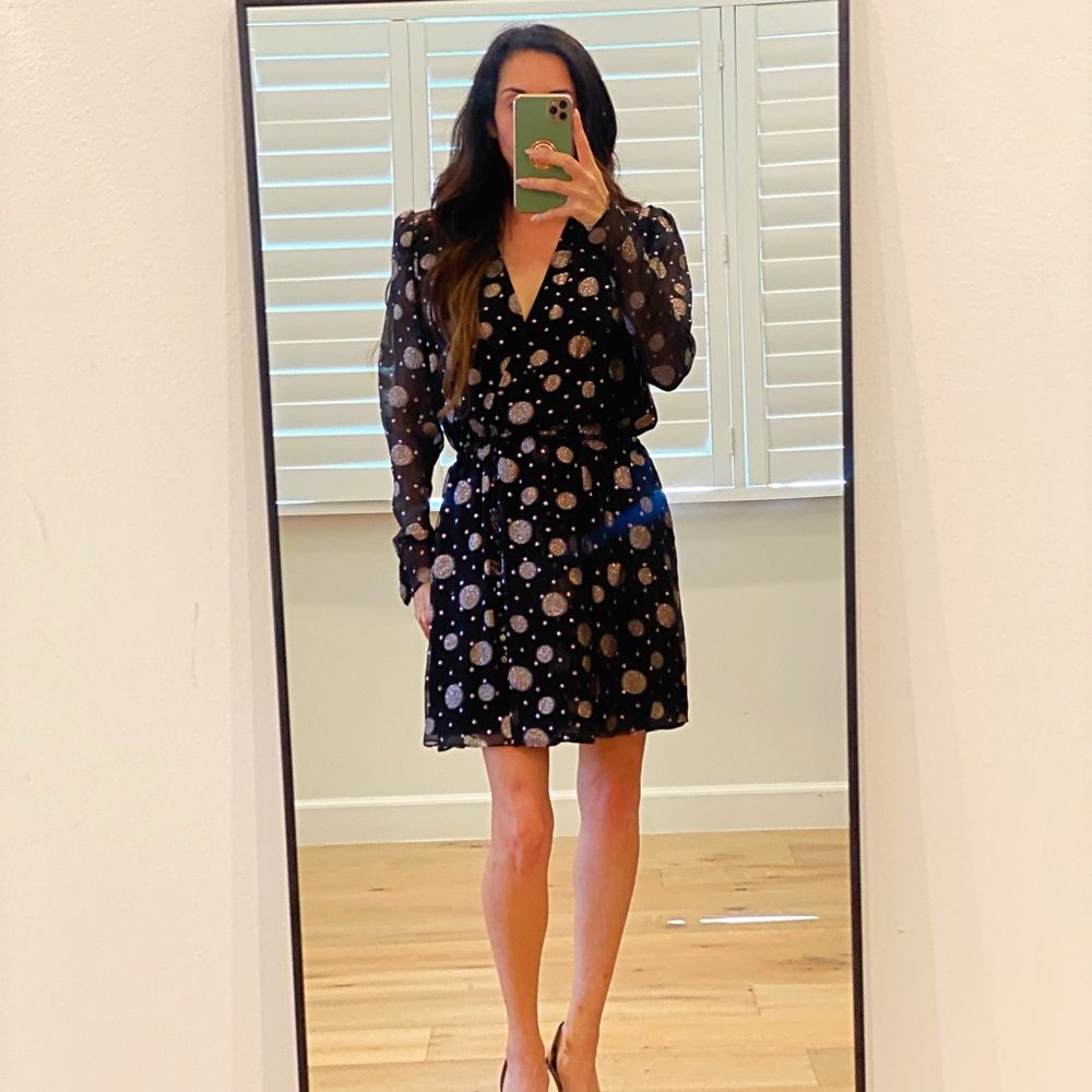 The Kooples Black & Metallic Dress Size S